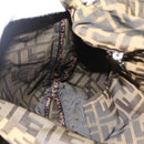 FENDI Zucca Canvas Shoulder Bag Black Brown Auth ka3016-19