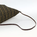 FENDI Zucca Canvas Shoulder Bag Black Brown Auth ka3016-7