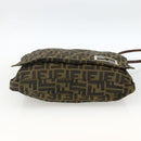 FENDI Zucca Canvas Shoulder Bag Black Brown Auth ka3016-5