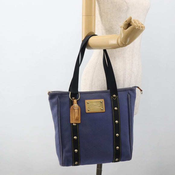 LOUIS VUITTON Antigua Cabas MM Tote Bag Blue M40087 LV Auth ka3019