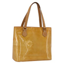 LOUIS VUITTON Monogram Vernis Houston Hand Bag Beige M91004 LV Auth ka3023-1