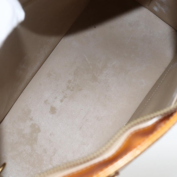 LOUIS VUITTON Monogram Vernis Houston Hand Bag Beige M91004 LV Auth ka3023