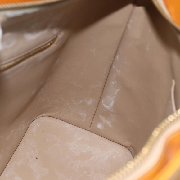 LOUIS VUITTON Monogram Vernis Houston Hand Bag Beige M91004 LV Auth ka3023