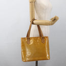 LOUIS VUITTON Monogram Vernis Houston Hand Bag Beige M91004 LV Auth ka3023-23