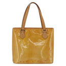 LOUIS VUITTON Monogram Vernis Houston Hand Bag Beige M91004 LV Auth ka3023-2