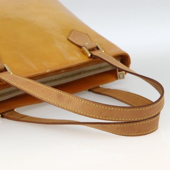 LOUIS VUITTON Monogram Vernis Houston Hand Bag Beige M91004 LV Auth ka3023