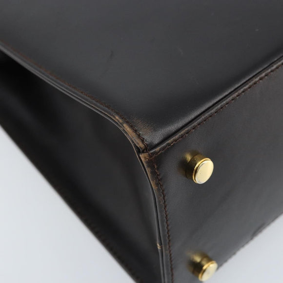 Salvatore Ferragamo Shoulder Bag Leather Brown Gold Auth ka3025