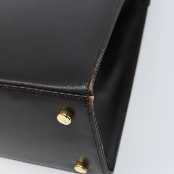Salvatore Ferragamo Shoulder Bag Leather Brown Gold Auth ka3025