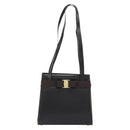 Salvatore Ferragamo Shoulder Bag Leather Brown Gold Auth ka3025-2