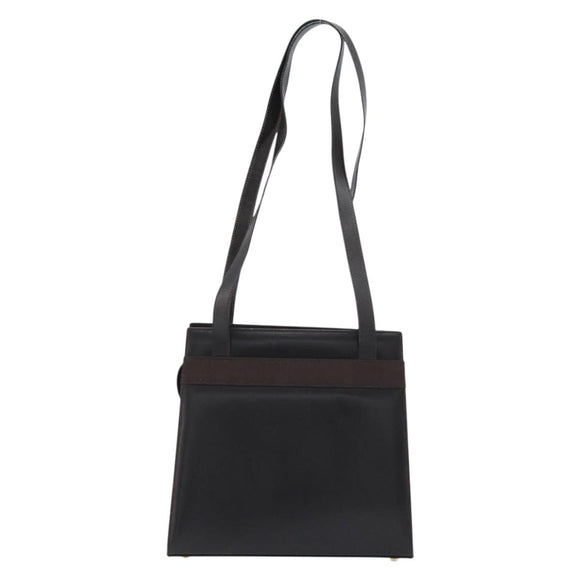 Salvatore Ferragamo Shoulder Bag Leather Brown Gold Auth ka3025