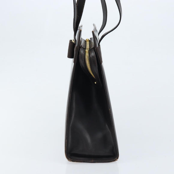 Salvatore Ferragamo Shoulder Bag Leather Brown Gold Auth ka3025