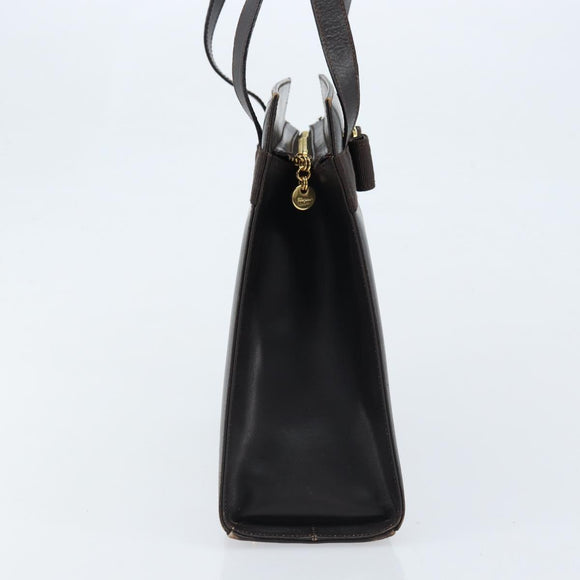 Salvatore Ferragamo Shoulder Bag Leather Brown Gold Auth ka3025