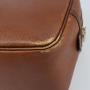 Burberrys Hand Bag Leather Brown Gold Auth ka3026-15