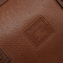 Burberrys Hand Bag Leather Brown Gold Auth ka3026-17