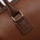Burberrys Hand Bag Leather Brown Gold Auth ka3026-10