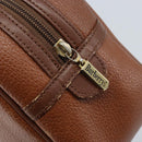 Burberrys Hand Bag Leather Brown Gold Auth ka3026-18