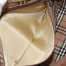 Burberrys Hand Bag Leather Brown Gold Auth ka3026-22