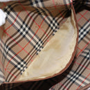 Burberrys Hand Bag Leather Brown Gold Auth ka3026-12