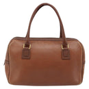 Burberrys Hand Bag Leather Brown Gold Auth ka3026-2
