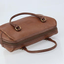 Burberrys Hand Bag Leather Brown Gold Auth ka3026-6