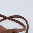 Burberrys Hand Bag Leather Brown Gold Auth ka3026-8