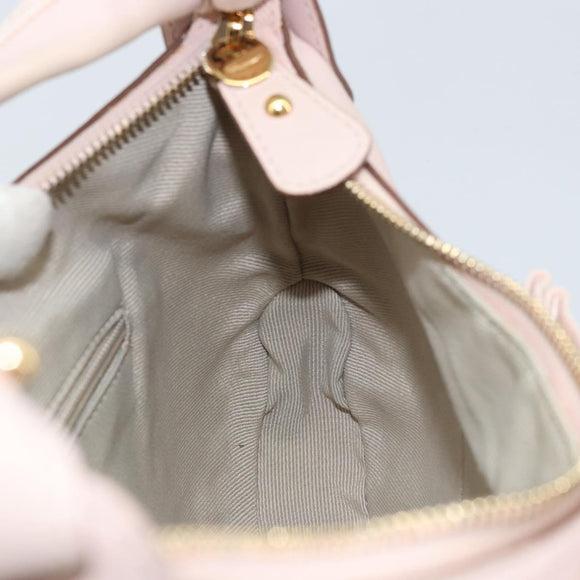 Salvatore Ferragamo Shoulder Bag Leather Pink Gold Auth ka3027