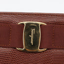 Salvatore Ferragamo Tote Bag Leather Brown Gold Auth ka3028-10