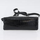 Salvatore Ferragamo Handtasche Leder 2-Wege Schwarz Gold Auth ka3030-5