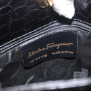 Salvatore Ferragamo Handtasche Leder 2-Wege Schwarz Gold Auth ka3030-12