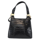 Salvatore Ferragamo Handtasche Leder 2-Wege Schwarz Gold Auth ka3030-13