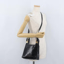 Salvatore Ferragamo Handtasche Leder 2-Wege Schwarz Gold Auth ka3030-23