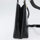 Salvatore Ferragamo Handtasche Leder 2-Wege Schwarz Gold Auth ka3030-4