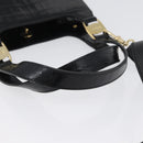 Salvatore Ferragamo Handtasche Leder 2-Wege Schwarz Gold Auth ka3030-7
