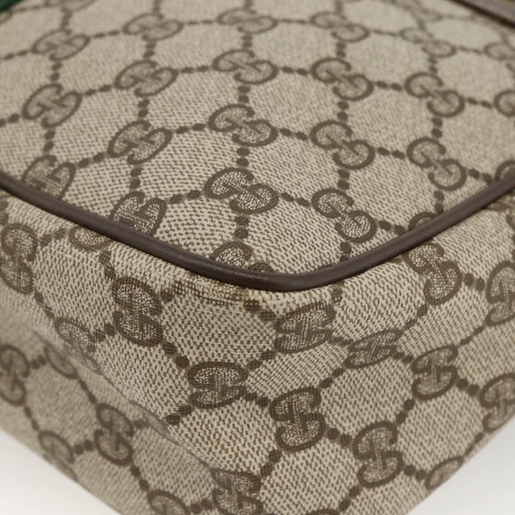 GUCCI GG Supreme Web Sherry Line Hand Bag PVC Beige Gold 010 378 Auth ka3033