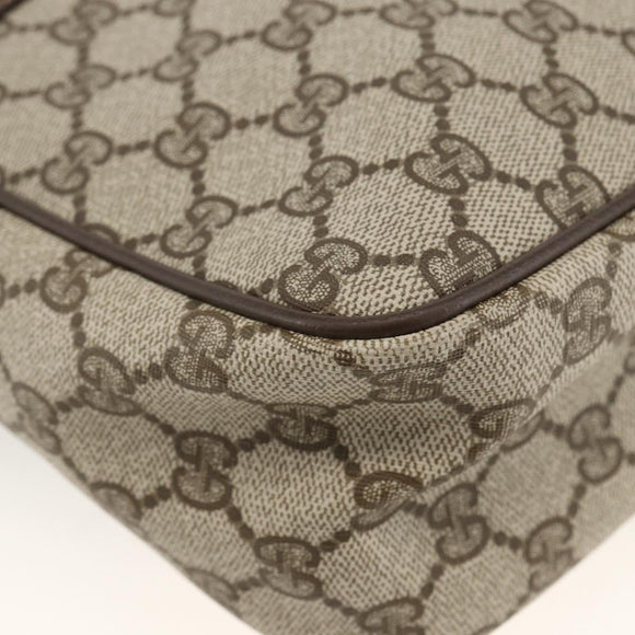 GUCCI GG Supreme Web Sherry Line Hand Bag PVC Beige Gold 010 378 Auth ka3033