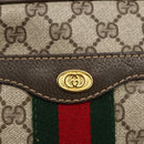 GUCCI GG Supreme Web Sherry Line Hand Bag PVC Beige Gold 010 378 Auth ka3033-19