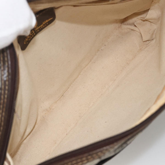 GUCCI GG Supreme Web Sherry Line Hand Bag PVC Beige Gold 010 378 Auth ka3033