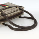 GUCCI GG Supreme Web Sherry Line Hand Bag PVC Beige Gold 010 378 Auth ka3033-7