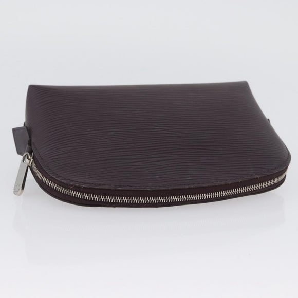 LOUIS VUITTON Epi Pochette Cosmetic PM Cosmetic Pouch Navy M40638 Auth ka3036V