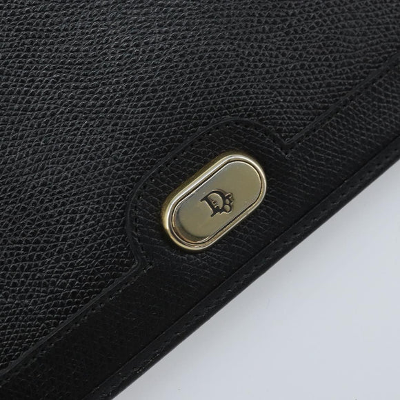 Christian Dior Chain Schoudertas Leer Zwart Goud Authentiek ka3037