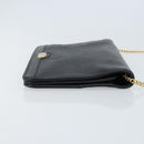 Christian Dior Chain Schoudertas Leer Zwart Goud Authentiek ka3037-3