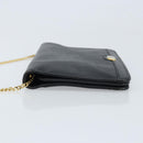 Christian Dior Chain Schoudertas Leer Zwart Goud Authentiek ka3037-4
