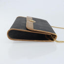 Christian Dior Honeycomb Canvas Ketten-Schultertasche PVC Schwarz Gold Auth ka3038-3