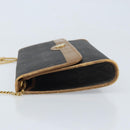 Christian Dior Honeycomb Canvas Ketten-Schultertasche PVC Schwarz Gold Auth ka3038-4