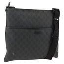 GUCCI GG Supreme Shoulder Bag PVC Black Silver 162904 Auth ka3041-1