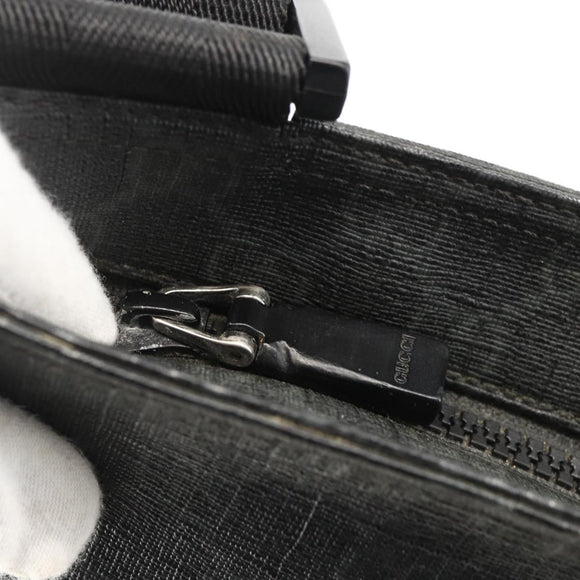 GUCCI GG Supreme Shoulder Bag PVC Black Silver 162904 Auth ka3041