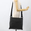 GUCCI GG Supreme Shoulder Bag PVC Black Silver 162904 Auth ka3041-24