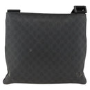 GUCCI GG Supreme Shoulder Bag PVC Black Silver 162904 Auth ka3041-2