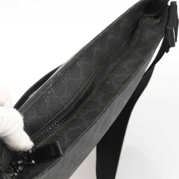 GUCCI GG Supreme Shoulder Bag PVC Black Silver 162904 Auth ka3041