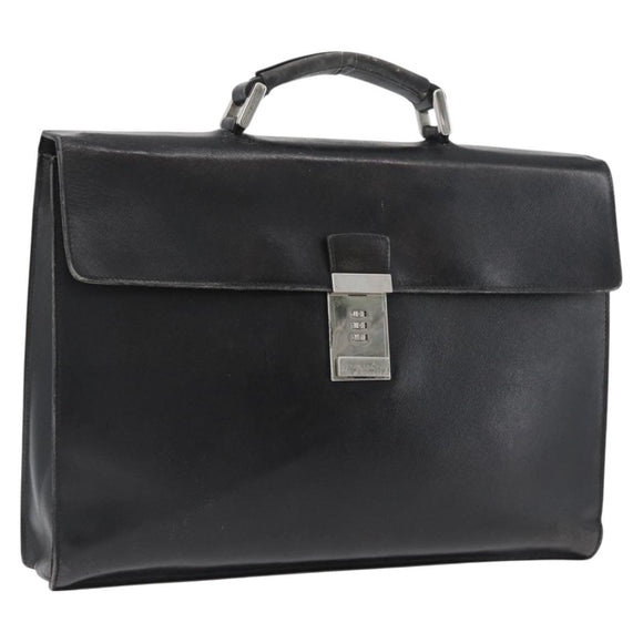 PRADA Aktentasche Saffiano Leder Schwarz Silber Auth ka3042